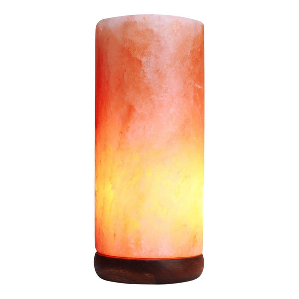 12V 12W Cylinder Himalayan Pink Salt Lamp Carved Rock Crystal Light Bulb On/Off Tristar Online