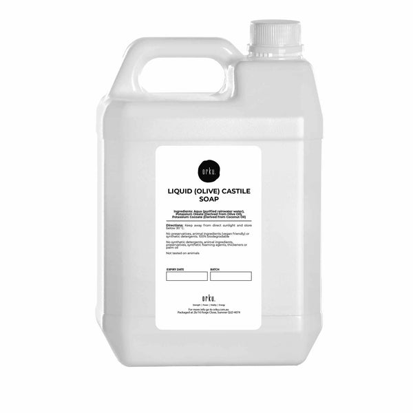 5L Liquid Castile Soap - Pure Unscented Natural Olive Oil Base High Concentrate Tristar Online