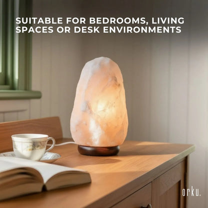 Orku 1-2Kg Himalayan White Salt Lamp - Natural Rock Shape Night Light