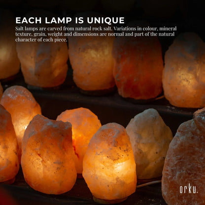 Orku 1-2Kg Himalayan White Salt Lamp - Natural Rock Shape Night Light