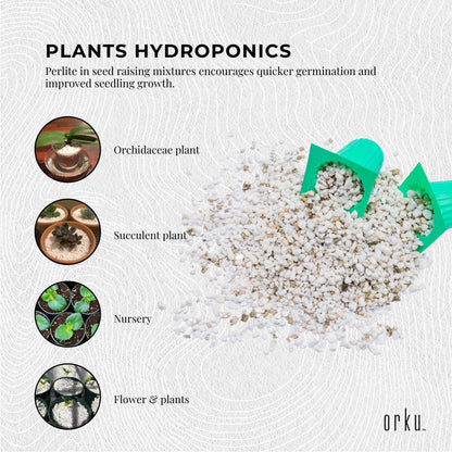 Orku 100L Perlite Coarse Premium Soil Expanded Medium Plants Hydroponics Bulk