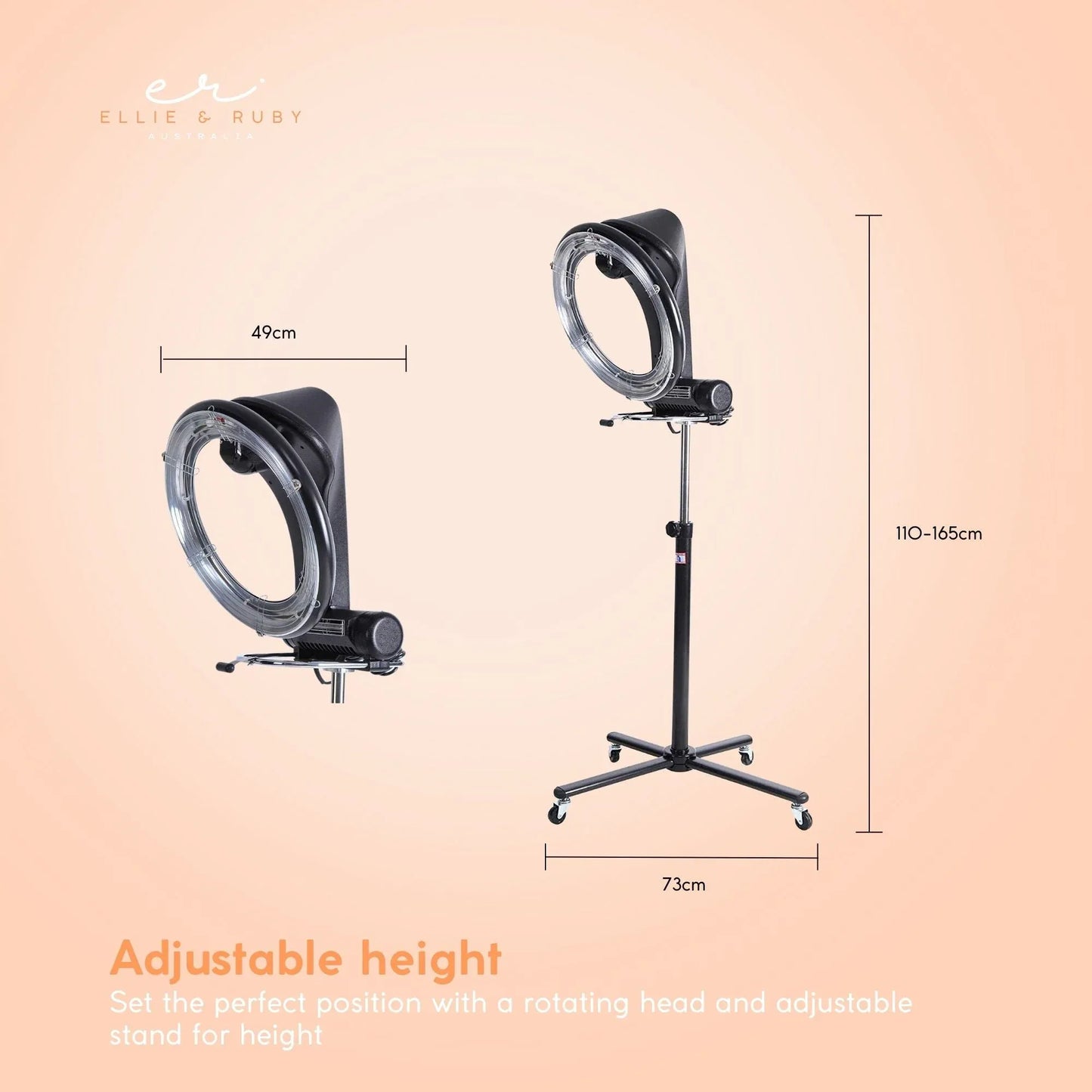 Ellie & Ruby Standing Hair Dryer Accelerator - 360 Rotating Halo Rolling