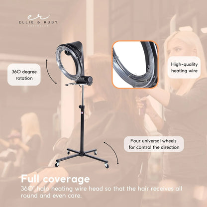 Ellie & Ruby Standing Hair Dryer Accelerator - 360 Rotating Halo Rolling