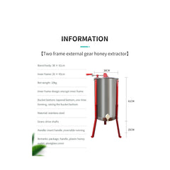 2 Frame Honey Extractor Stainless Manual Spinner Crank Honey Bee Hive Beekeeping Tristar Online