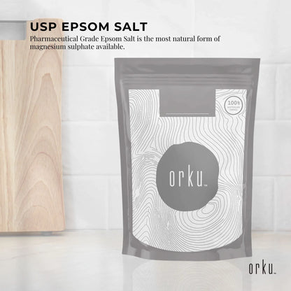 Orku 100g USP Epsom Salt Crystals - Magnesium Sulphate Bath Garden Household Use
