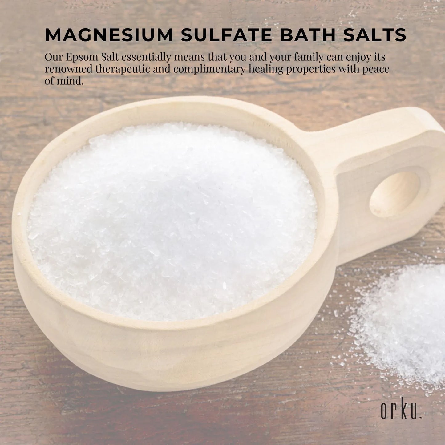 Orku 5Kg USP Epsom Salt Crystals - Magnesium Sulphate Bath Garden Household Use