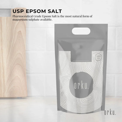 Orku 20Kg USP Epsom Salt Crystals - Magnesium Sulphate Bath Garden Household Use
