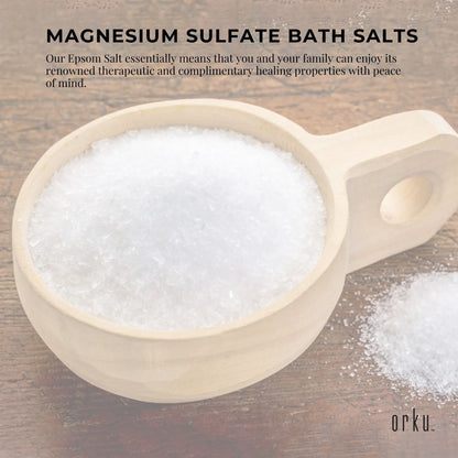 Orku 5Kg USP Epsom Salt Tub Bulk Magnesium Sulphate - Bath Garden Household Use