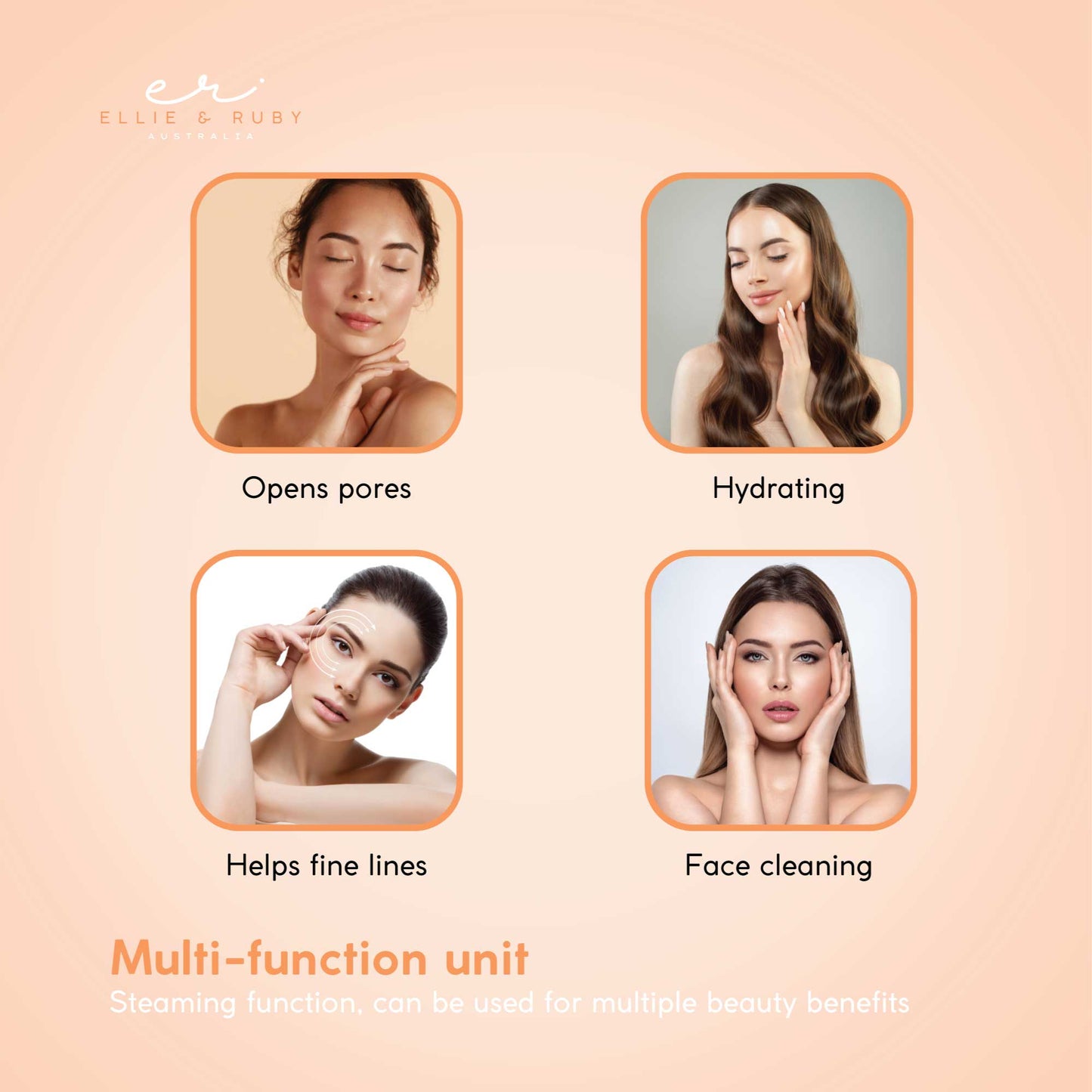 Ellie & Ruby Facial Steamer Magnifying Lamp - 2in1 Professional Beauty Machine