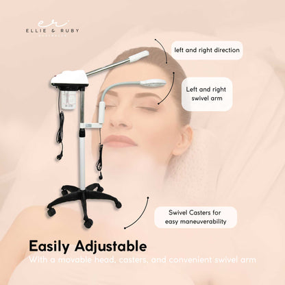 Ellie & Ruby Facial Steamer Magnifying Lamp - 2in1 Professional Beauty Machine
