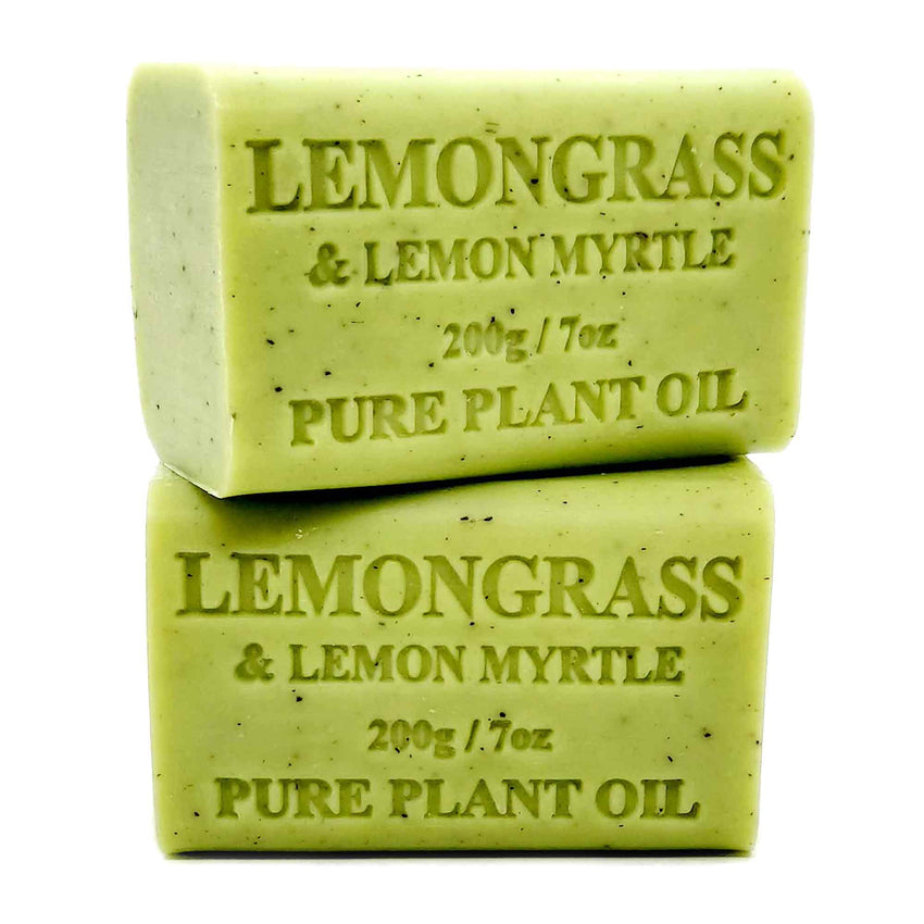 2x 200g Plant Oil Soap Lemongrass Lemon Myrtle Pure Vegetable Bar Australian Tristar Online