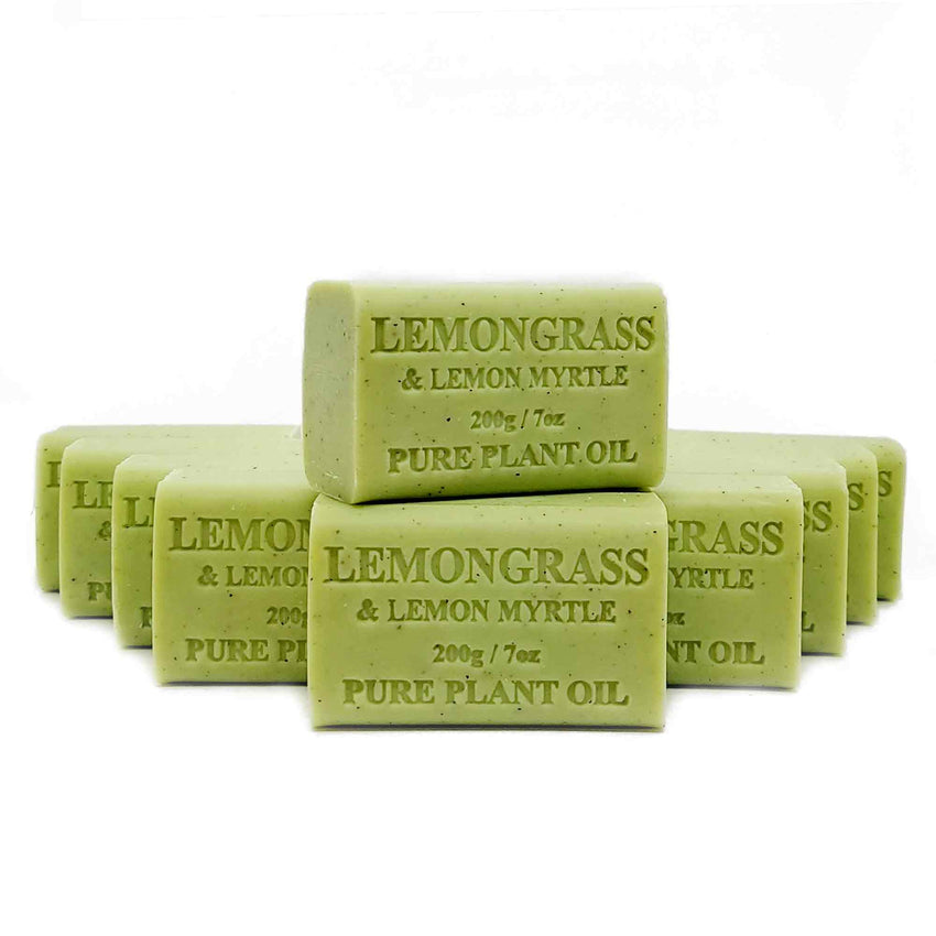 10x 200g Plant Oil Soap Lemongrass Lemon Myrtle Pure Vegetable Bar Australian Tristar Online