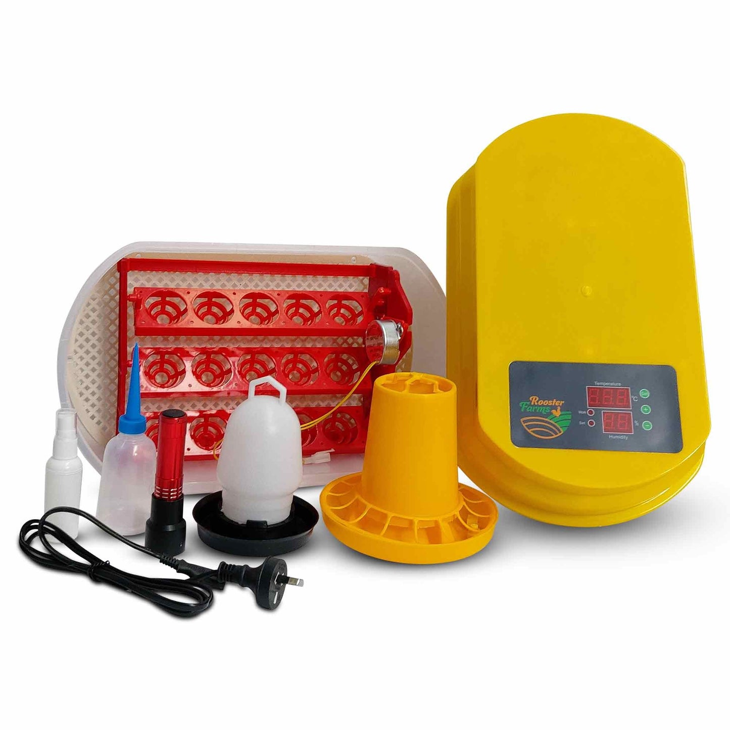Rooster Farms Electric 15 Egg Incubator + Accessories for Chicken Quail Duck