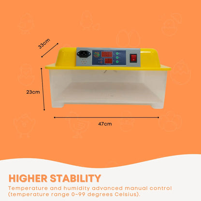 Rooster Farms Electric 24 Egg Incubator + Accessories for Chicken Quail Duck