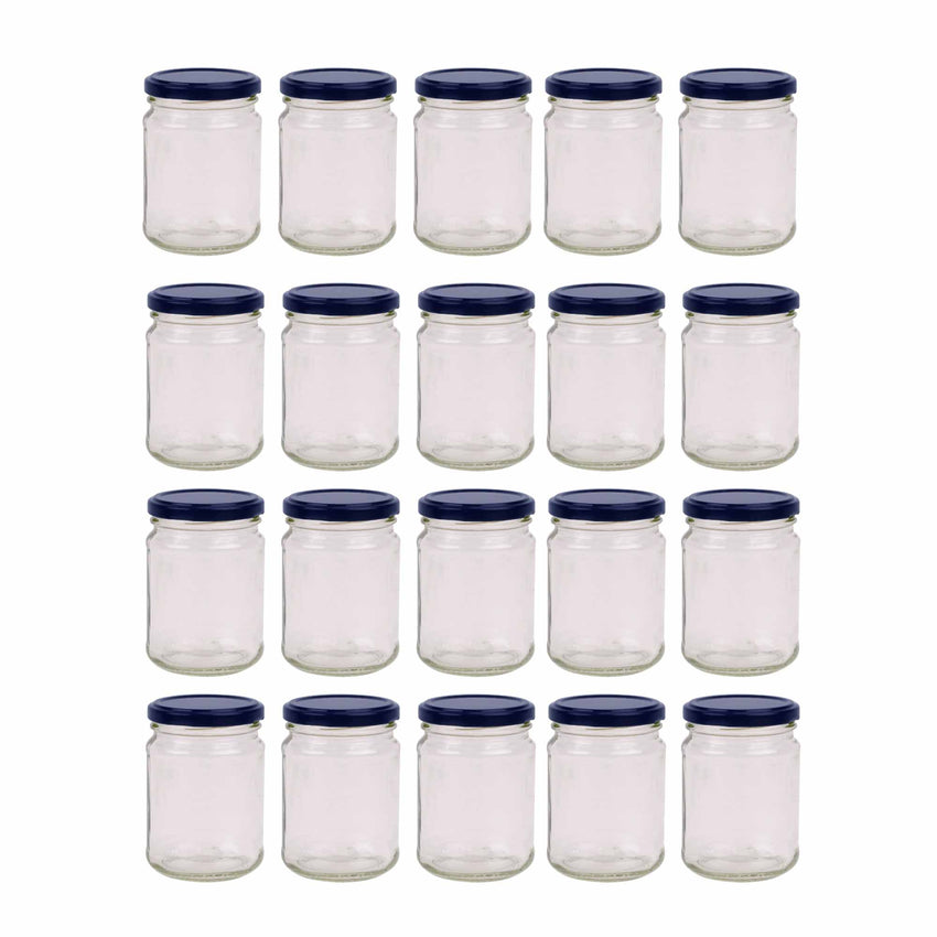 20x 150ml Flint Glass Jars + Twist Finish - Lids Round Food Storage Small Spices Tristar Online