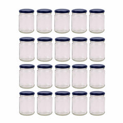 20x 150ml Flint Glass Jars + Twist Finish - Lids Round Food Storage Small Spices Tristar Online