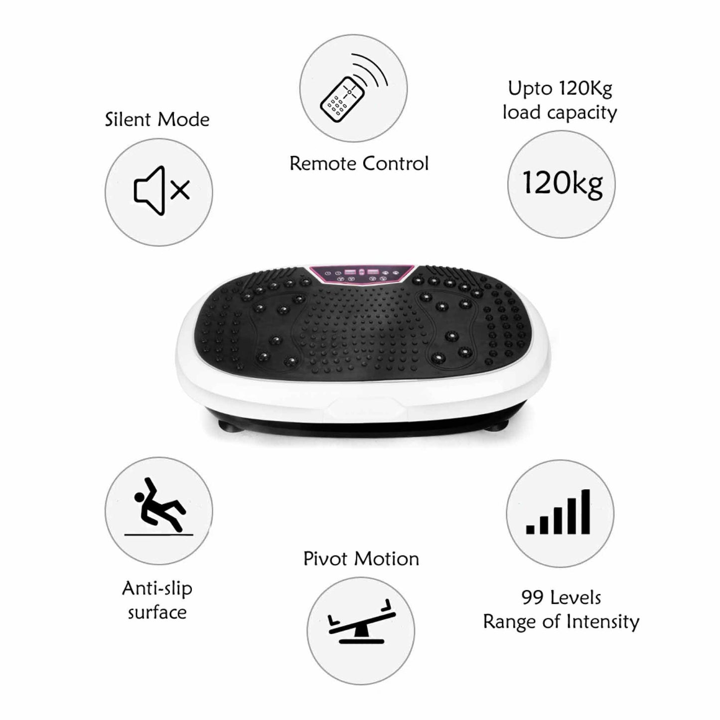 Social Hike 60cm Vibration Plate Machine Full Body Exercise Platform White
