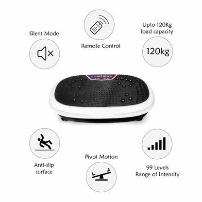 Social Hike 60cm Vibration Plate Machine Full Body Exercise Platform White