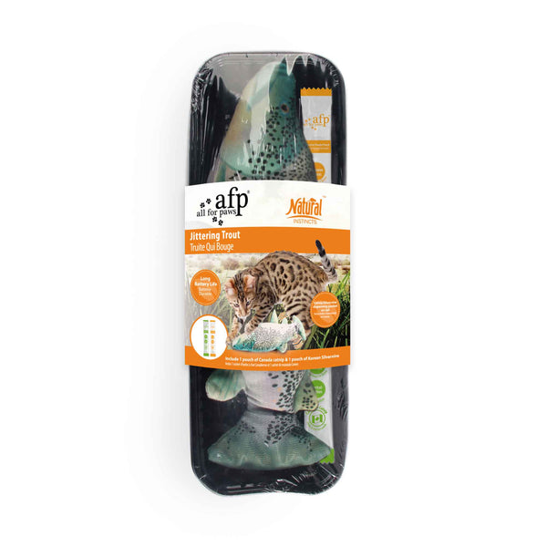 Jittering Trout Cat Toy - Flopping Dancing Fish + Catnip Silvervine Electric USB Tristar Online