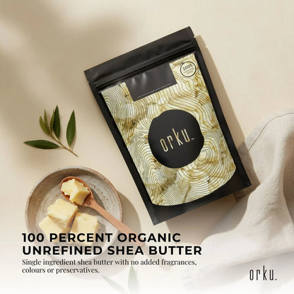 Orku 2Kg Organic Unrefined Shea Butter Raw African Karite Chunks