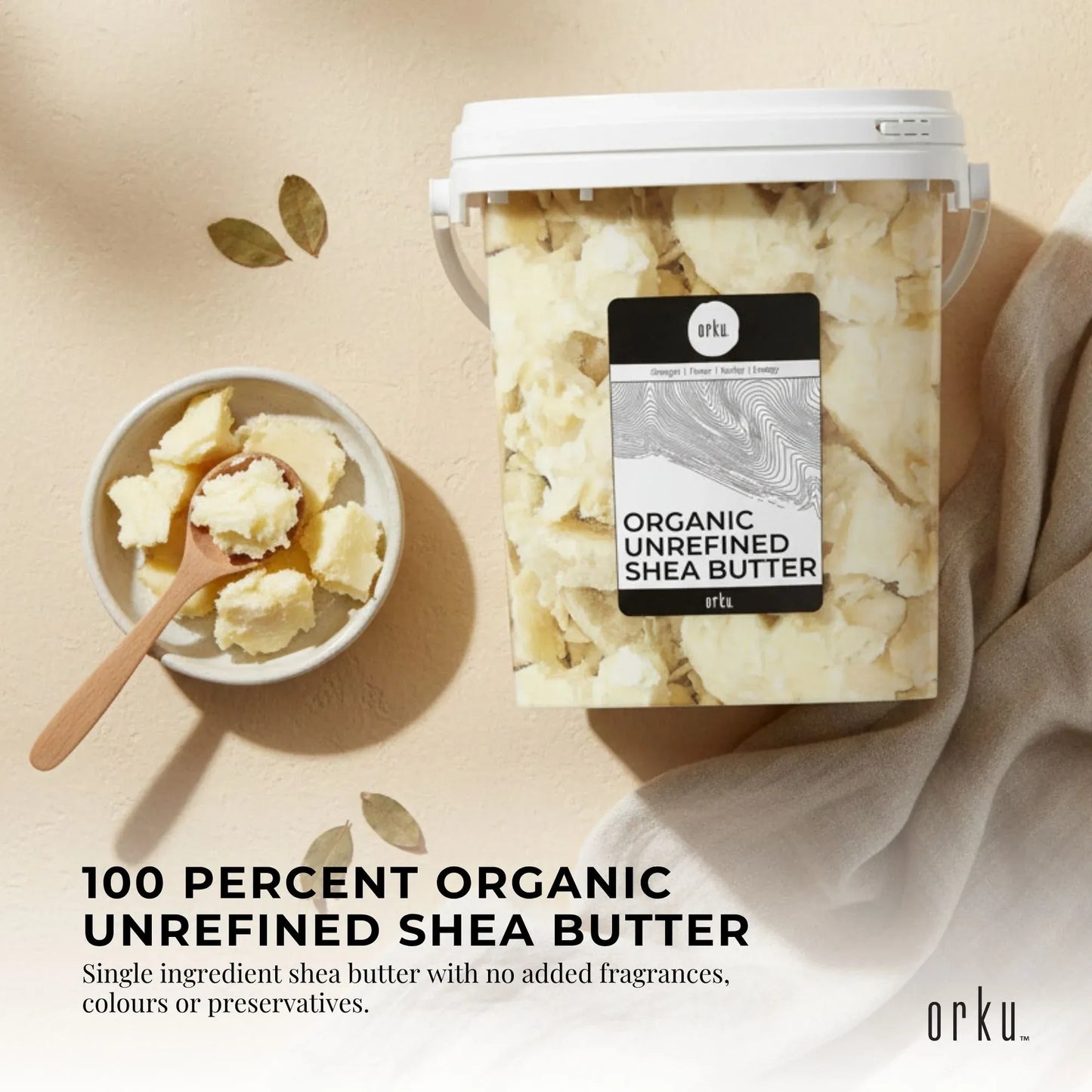 800g Organic Unrefined Shea Butter Tub - Raw Pure African Karite Chunks For Skin