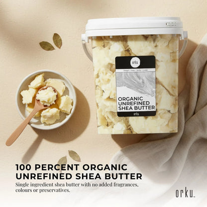 800g Organic Unrefined Shea Butter Tub - Raw Pure African Karite Chunks For Skin