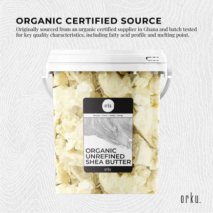 800g Organic Unrefined Shea Butter Tub - Raw Pure African Karite Chunks For Skin