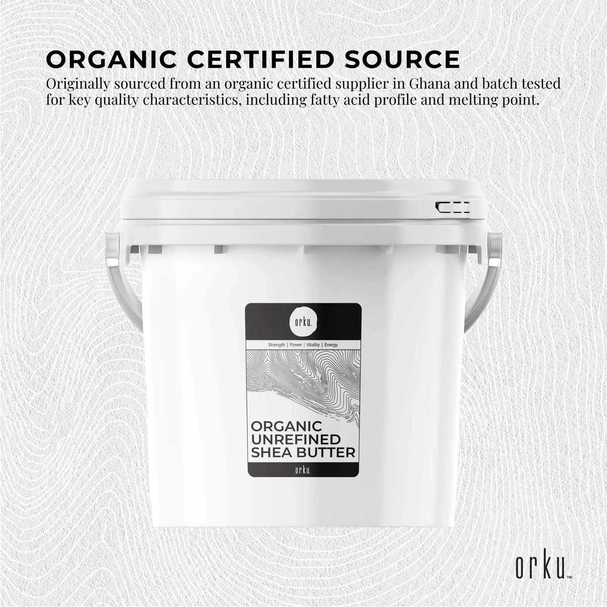 Orku 3Kg Organic Unrefined Shea Butter Tub Raw African Karite Chunks