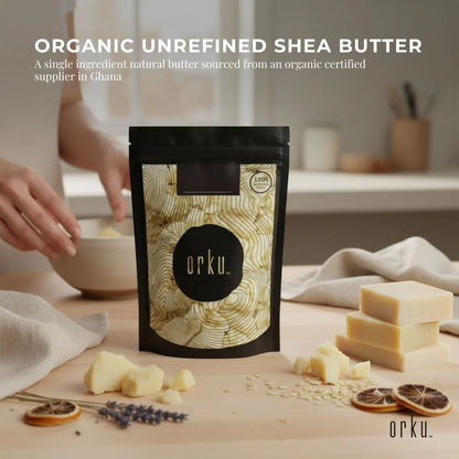 Orku 500g Organic Unrefined Shea Butter Raw African Karite Chunks