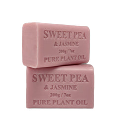 2x 200g Plant Oil Soap Sweet Pea Jasmine Scent Pure Natural Vegetable Base Bar Tristar Online
