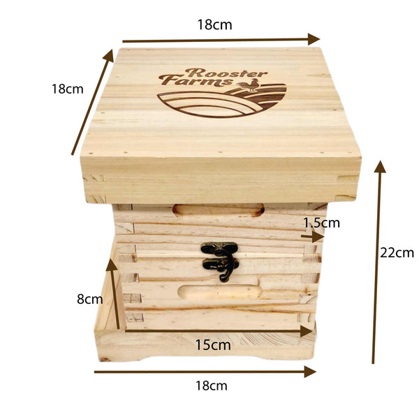 Mini Beehive Box 2 Tier Timber Decor Art Apiarist Gift Jewellery Trinkets Storage Tristar Online