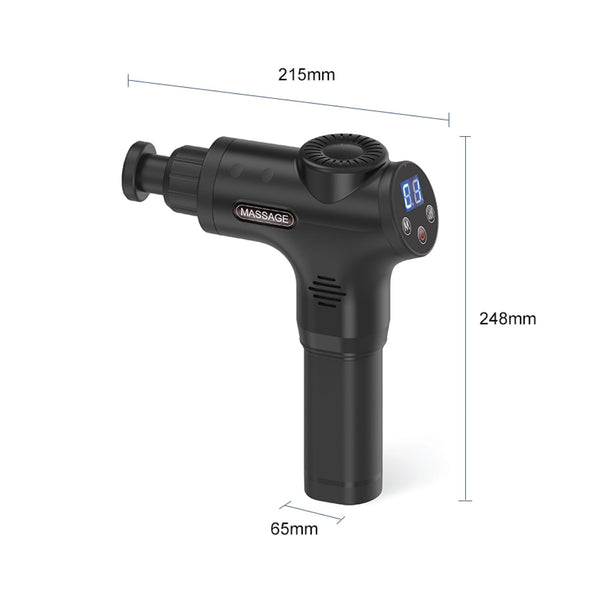 Rechargeable Percussion Massage Gun - Handheld Muscle Pistol - 6 Heads LCD Tristar Online
