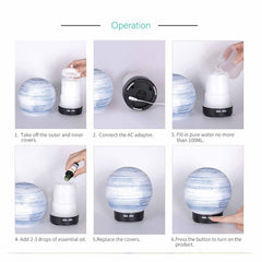 Essential Oil Aroma Diffuser - 100ml Ball Aromatherapy Ultrasonic Humidifier Tristar Online