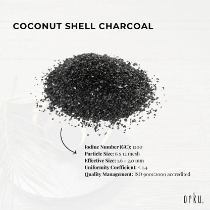 Orku 1Kg Granular Activated Carbon GAC Coconut Shell Charcoal Filtration Media