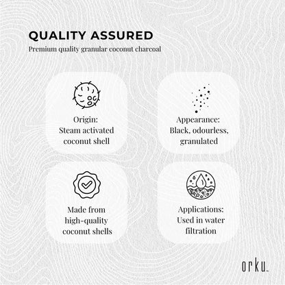 Orku 600g Granular Activated Carbon GAC Coconut Shell Charcoal Filtration Media