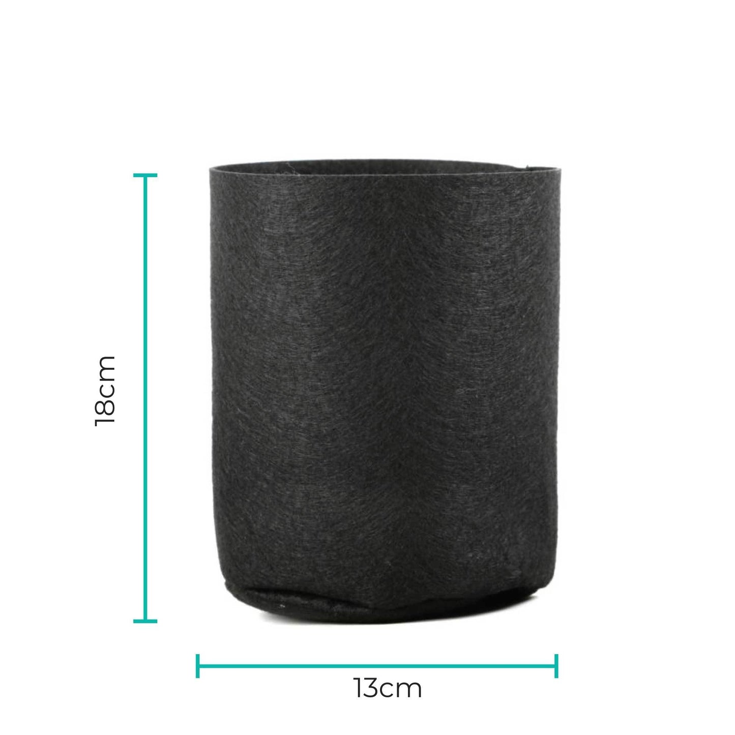 6 Pck 0.6 Gallon Fabric Flower Pots 2.4L Garden Planter Bags Black Felt Root Pouch