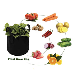 6 Pck 10 Gallon Fabric Flower Pots 38L Garden Planter Bags Black Felt Root Pouch Tristar Online