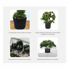 6 Pck 10 Gallon Fabric Flower Pots 38L Garden Planter Bags Black Felt Root Pouch Tristar Online