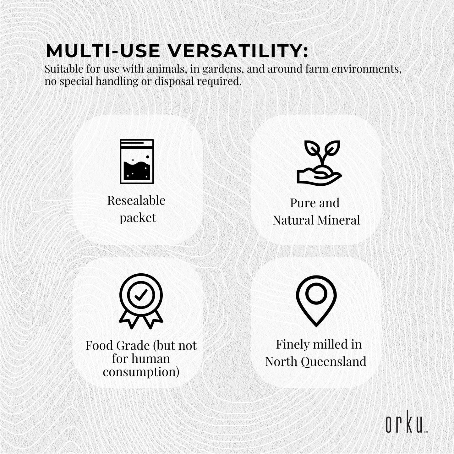 Orku 20Kg Fossil Shell Flour - Livestock Garden Diatomaceous Earth Bulk
