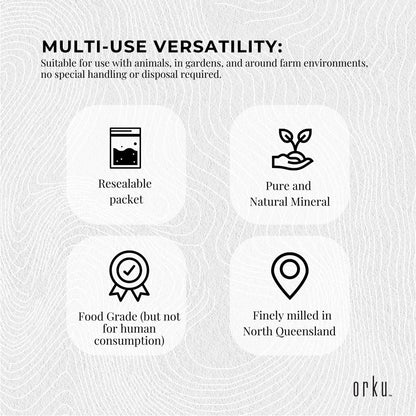Orku 5Kg Fossil Shell Flour - Livestock Garden Pet Diatomaceous Earth
