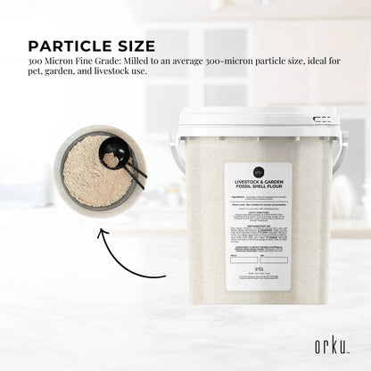 Orku 700g Fossil Shell Flour Tub - Livestock Garden Diatomaceous Earth