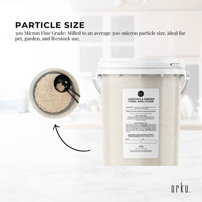 Orku 700g Fossil Shell Flour Tub - Livestock Garden Diatomaceous Earth