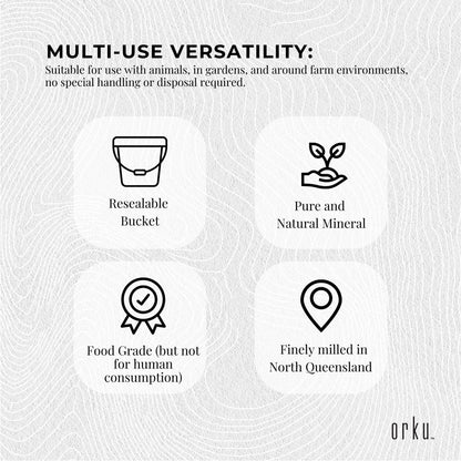 Orku 700g Fossil Shell Flour Tub - Livestock Garden Diatomaceous Earth
