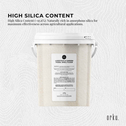 Orku 700g Fossil Shell Flour Tub - Livestock Garden Diatomaceous Earth