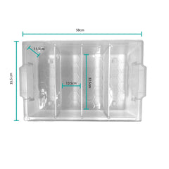 Under Bed 4 Compartment Storer with Wheels 19L Container Tub Storage Unit Tristar Online