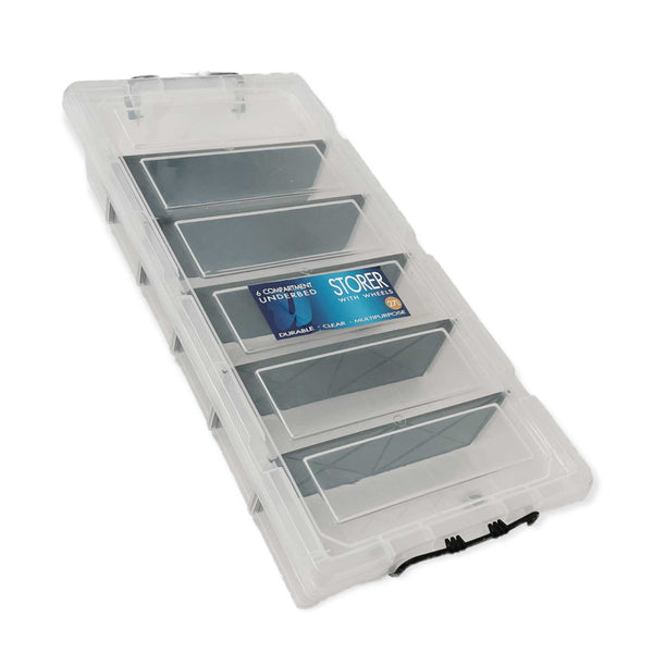Under Bed 6 Compartment Storer with Wheels 27L Container Tub Storage Unit Tristar Online