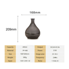 Essential Oil Aroma Diffuser - 400ml Remote Dark Wood Ultrasonic Mist Humidifier Tristar Online