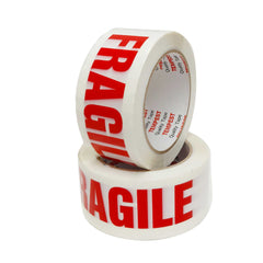 1x Fragile Packing Tape 48mmx75m - Long Rolls Red White Packaging Adhesive Label Tristar Online