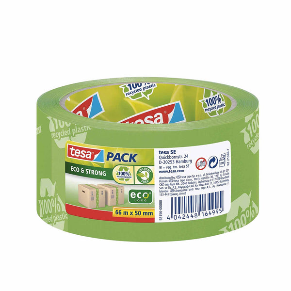 1x Eco Green Packing Tape 50mmx66m - 100% Recycled Adhesive Tesa 58156 Tristar Online