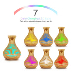 Essential Oil Aroma Diffuser and Remote - 500ml Tulip Top Wood Mist Humidifier Tristar Online